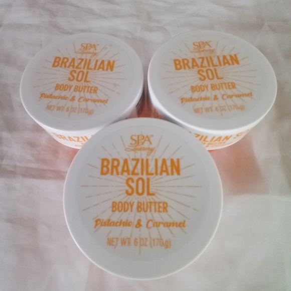 Lot of 3 Spa Luxury Brazilian Sol Body Butter Pistachio & Caramel 6oz Each - Picture 1 of 9